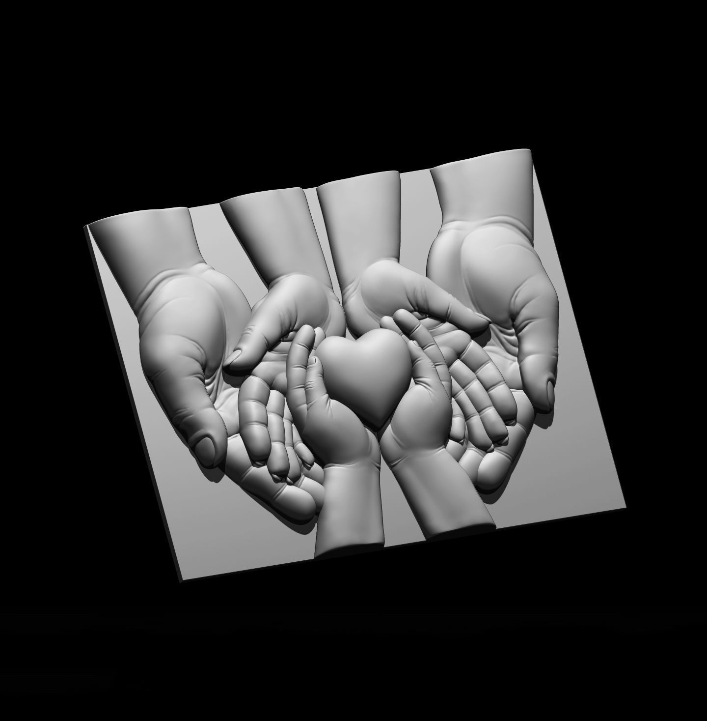 Heart in hand 3D print model 3D print model_3