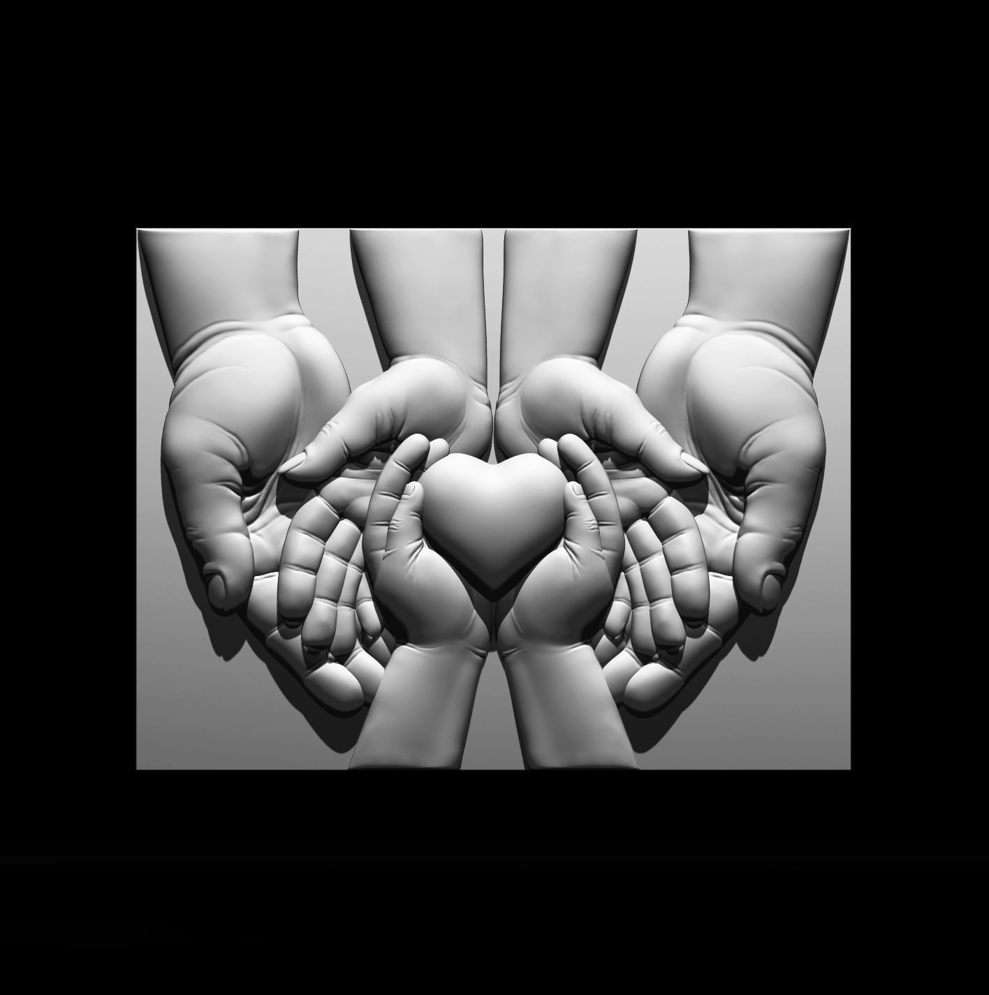 Heart in hand 3D print model 3D print model_1