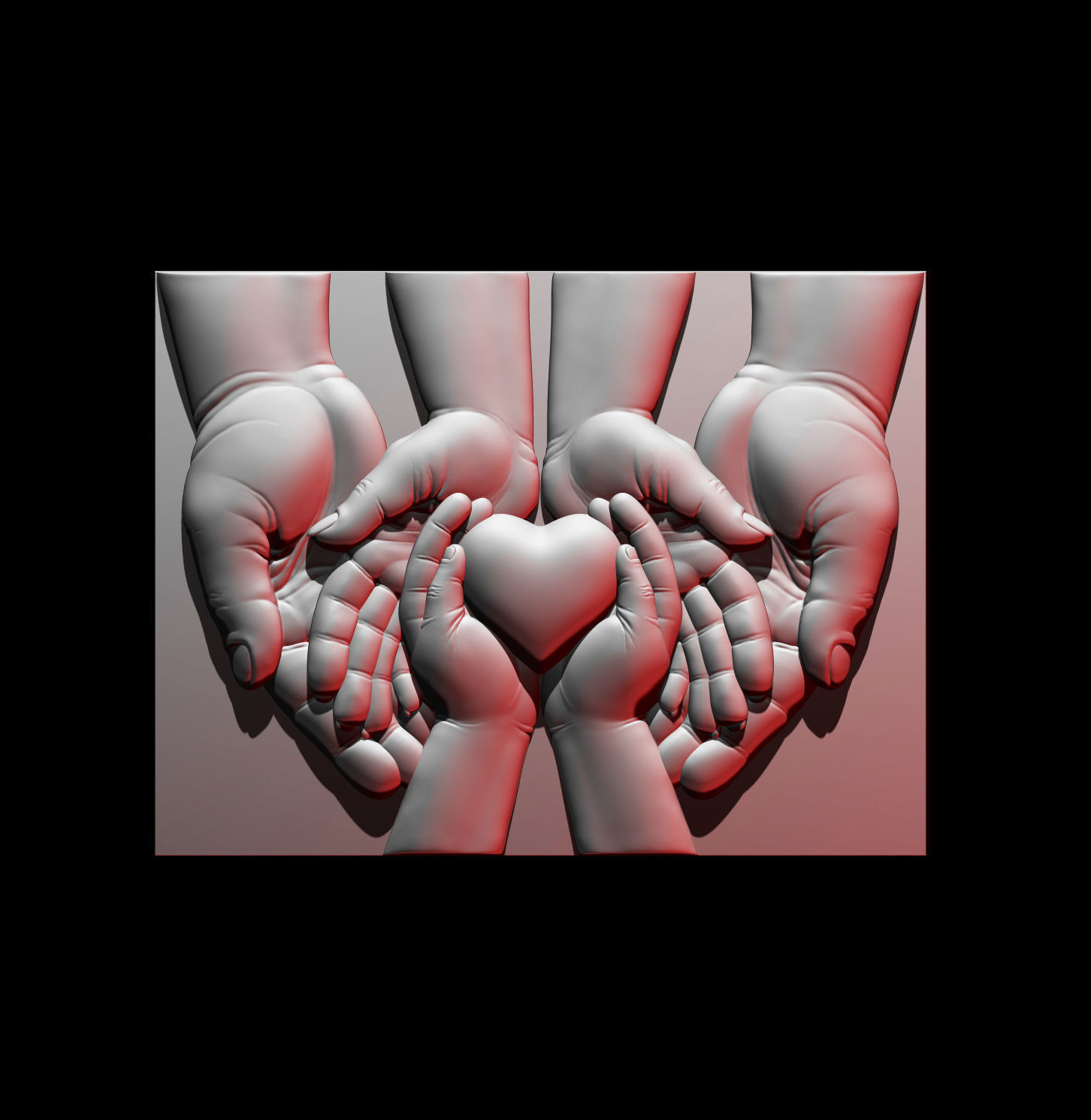 Heart in hand 3D print model 3D print model_6