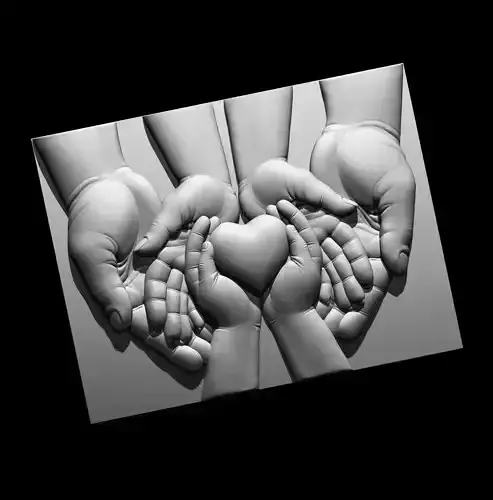 Heart in hand 3D print model