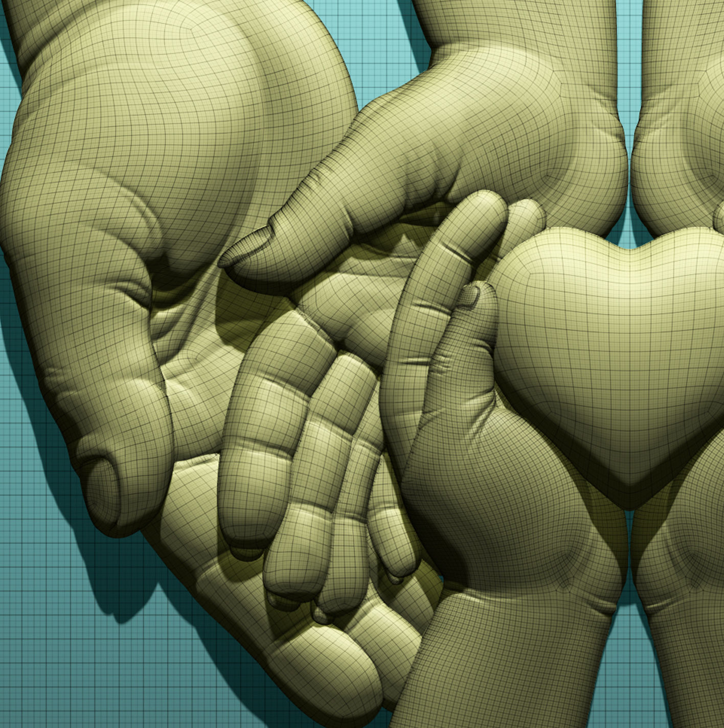 Heart in hand 3D print model 3D print model_9