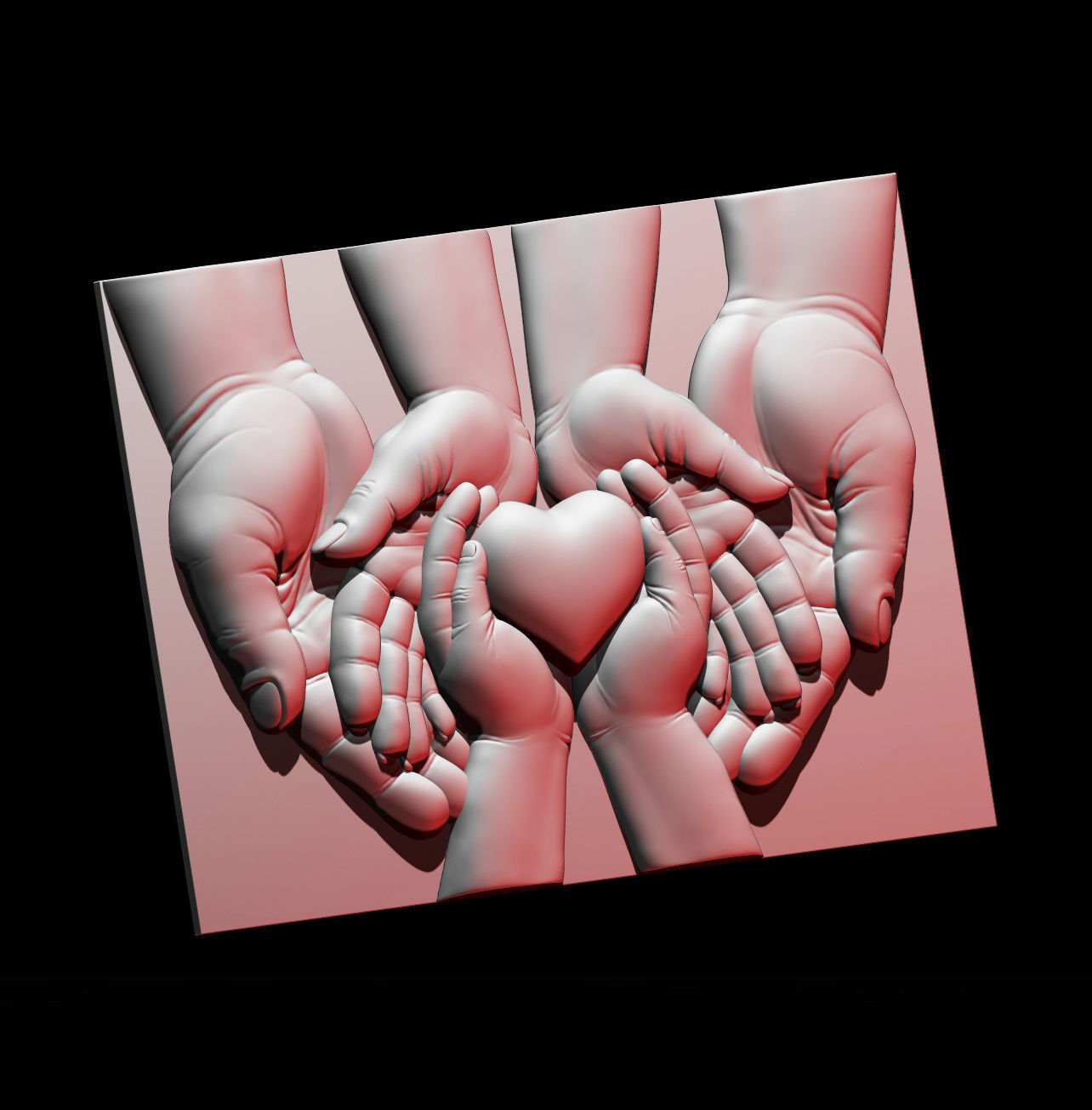 Heart in hand 3D print model 3D print model_7