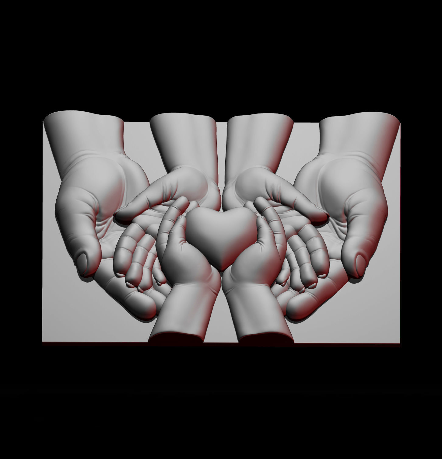 Heart in hand 3D print model 3D print model_5