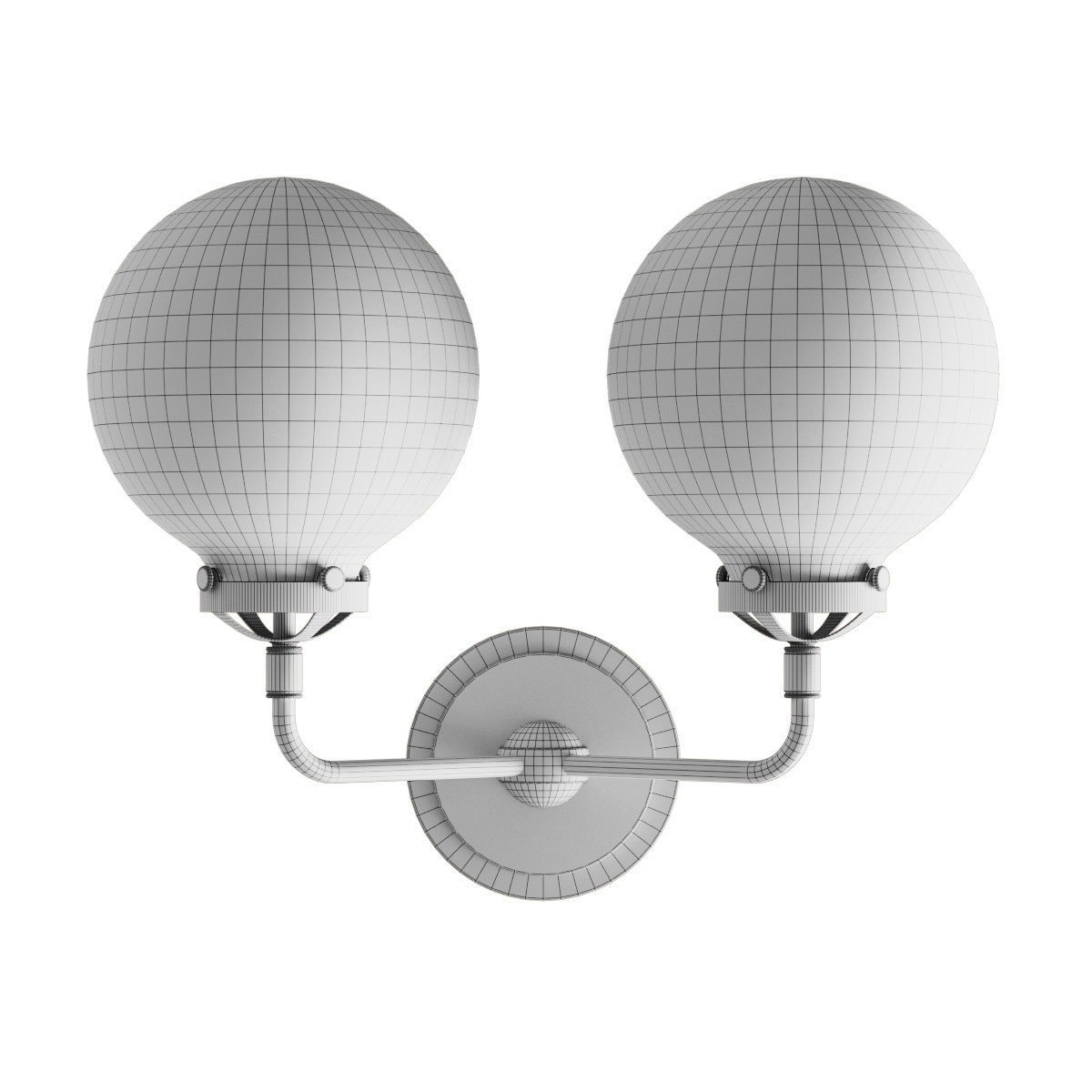 bra bistro globe clear glass double sconce brass 3D model_4