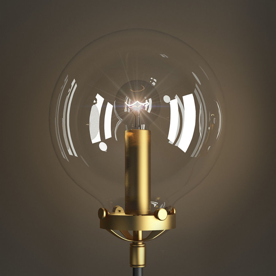 bra bistro globe clear glass double sconce brass 3D model_2