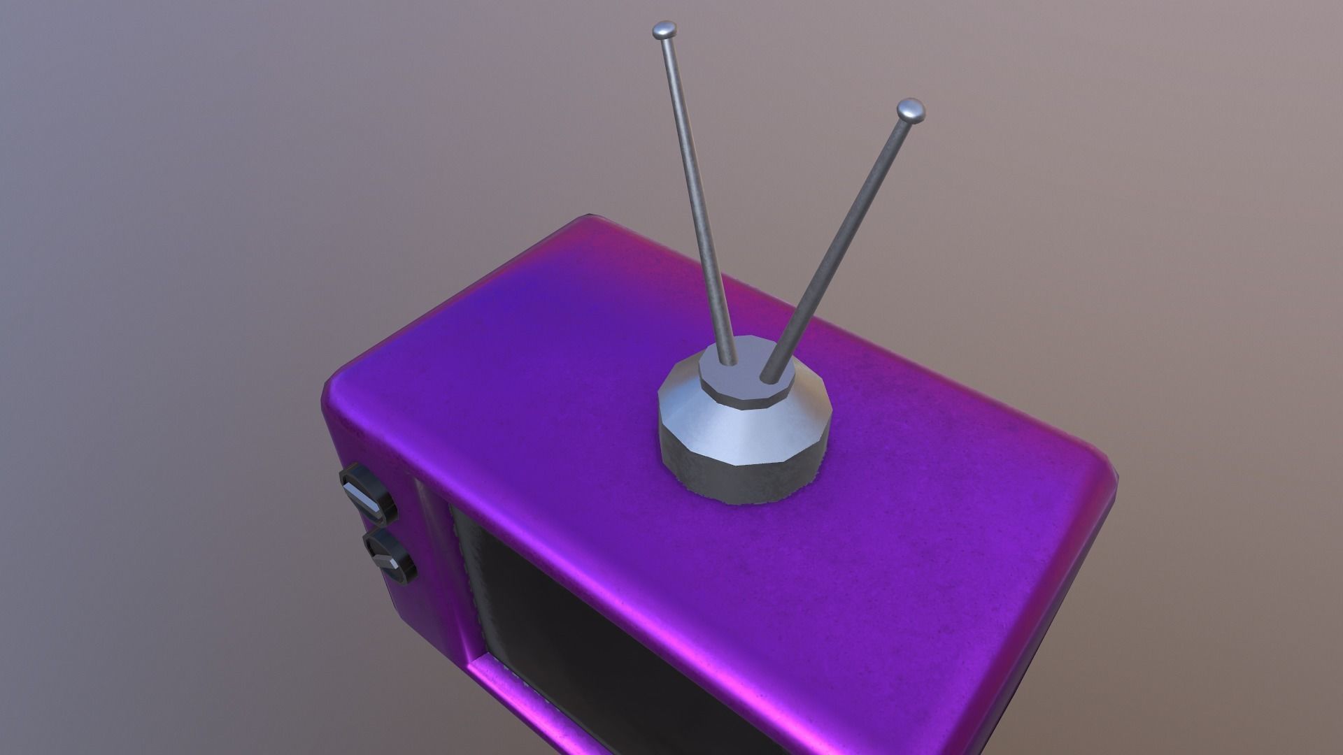 Low Poly Television tv with antenna free VR / AR / low-poly 3D model ...