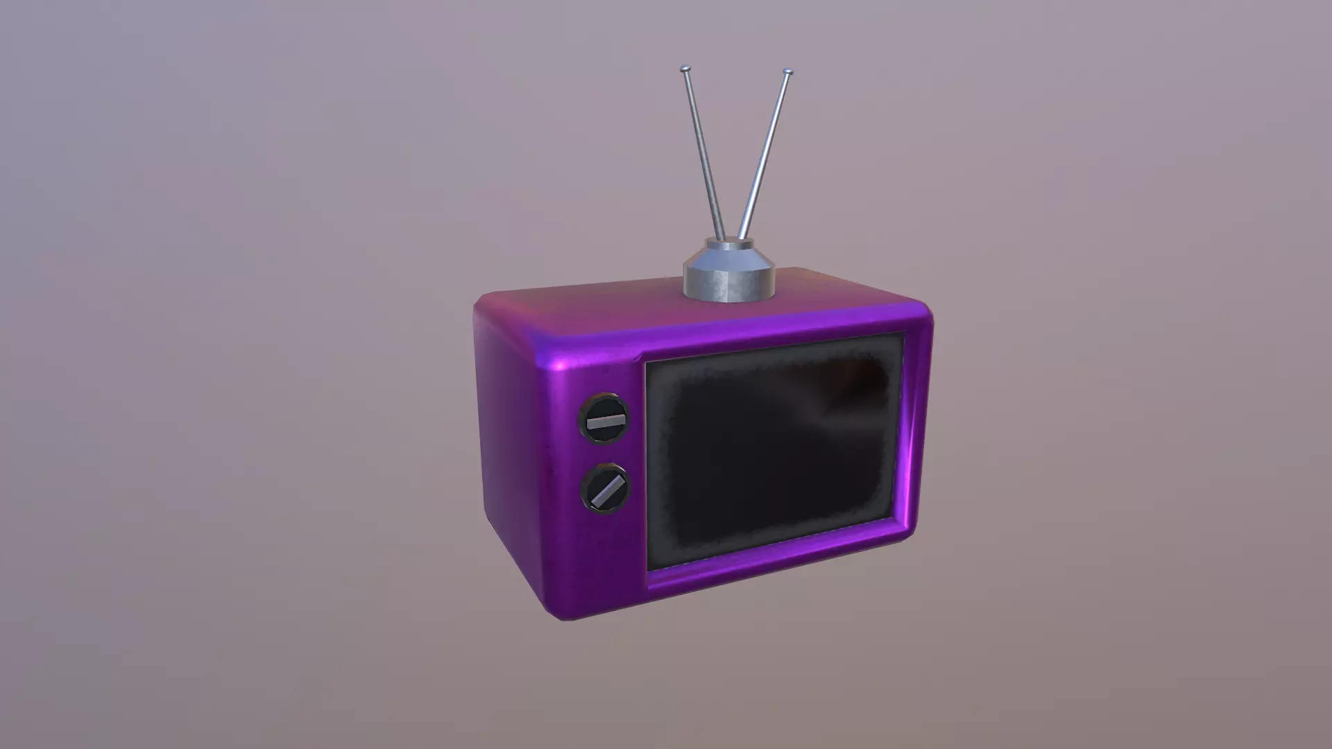 Low Poly Television tv with antenna Free low-poly 3D model