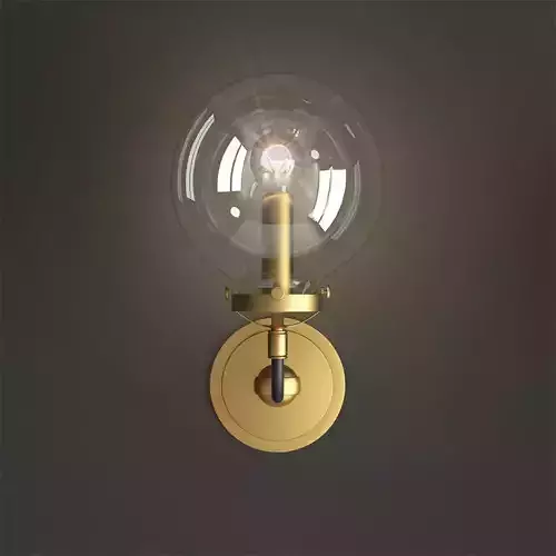  bra bistro globe clear glass single sconce brass