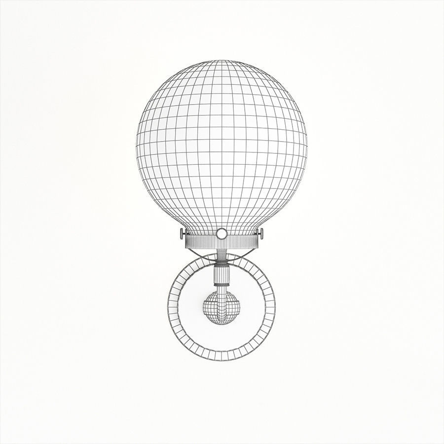 bra bistro globe clear glass single sconce brass milk 3D model_2