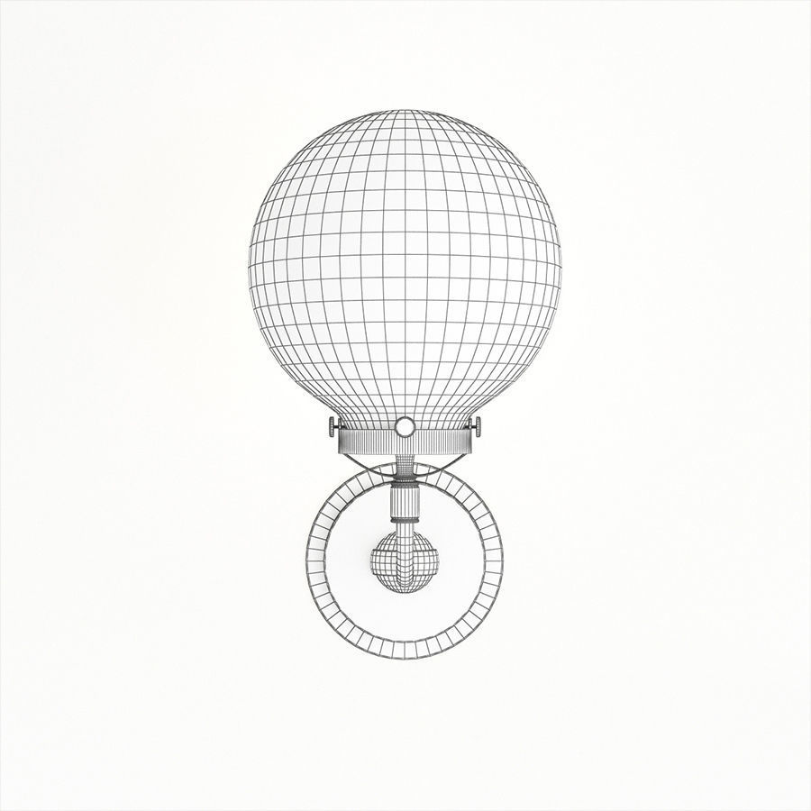 bra bistro globe clear glass single sconce nickel 3D model_2