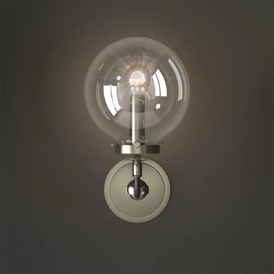bra bistro globe clear glass single sconce nickel 3D model_0