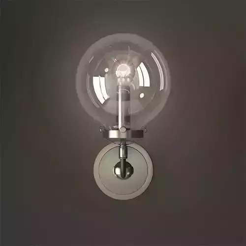 bra bistro globe clear glass single sconce nickel