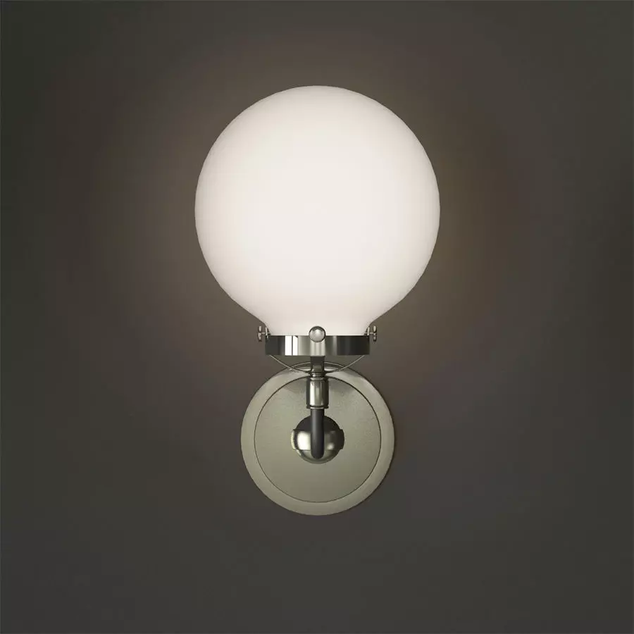bra bistro globe clear glass single sconce nickel milk 3D model_0