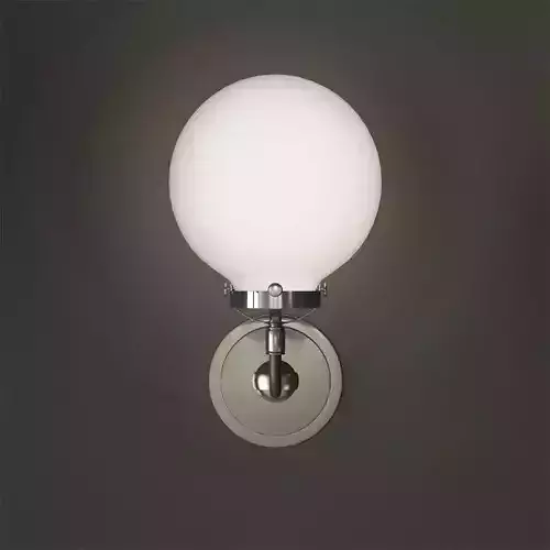 bra bistro globe clear glass single sconce nickel milk
