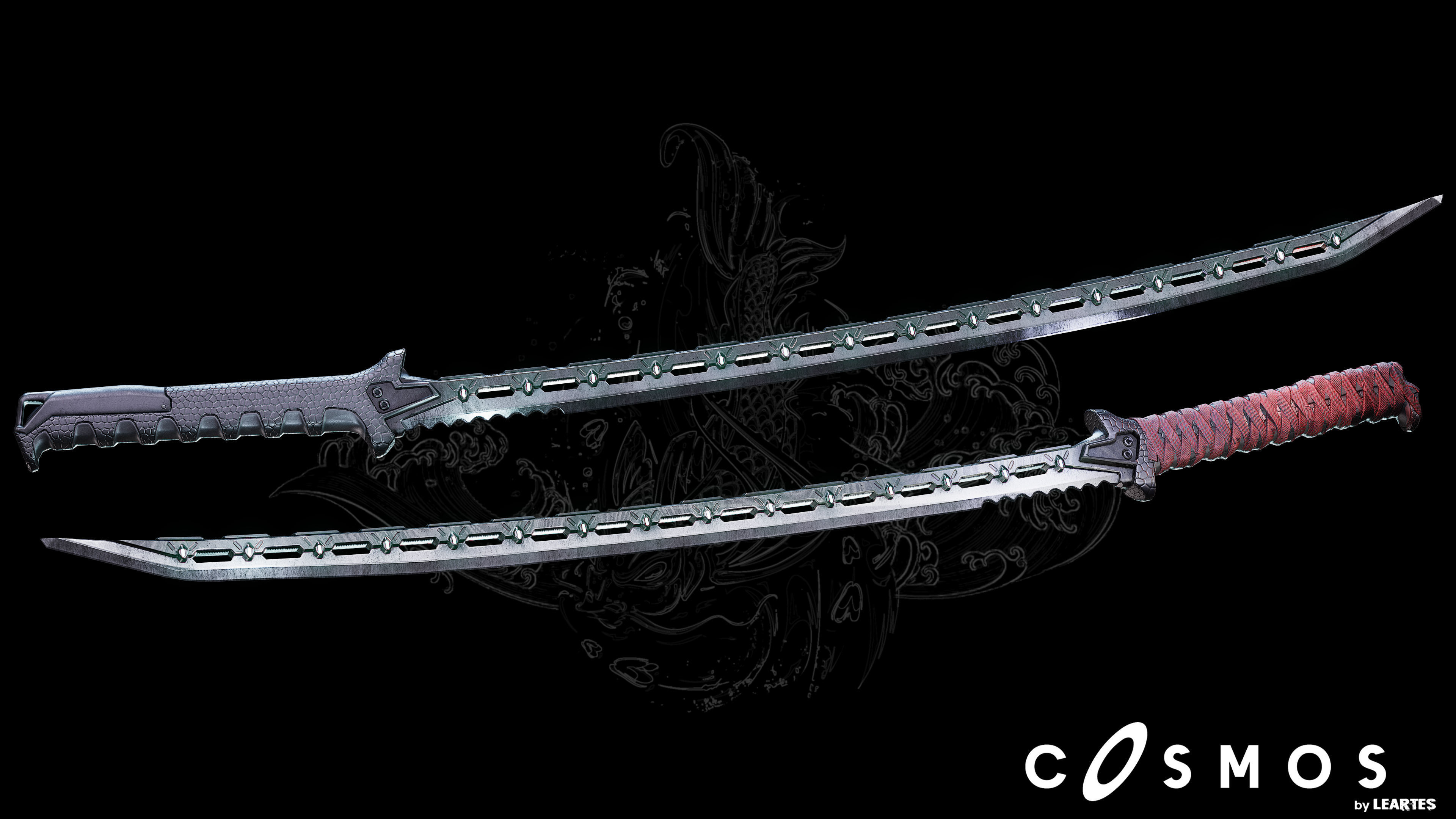 Shuhasu samurai sword Low-poly 3D model_1