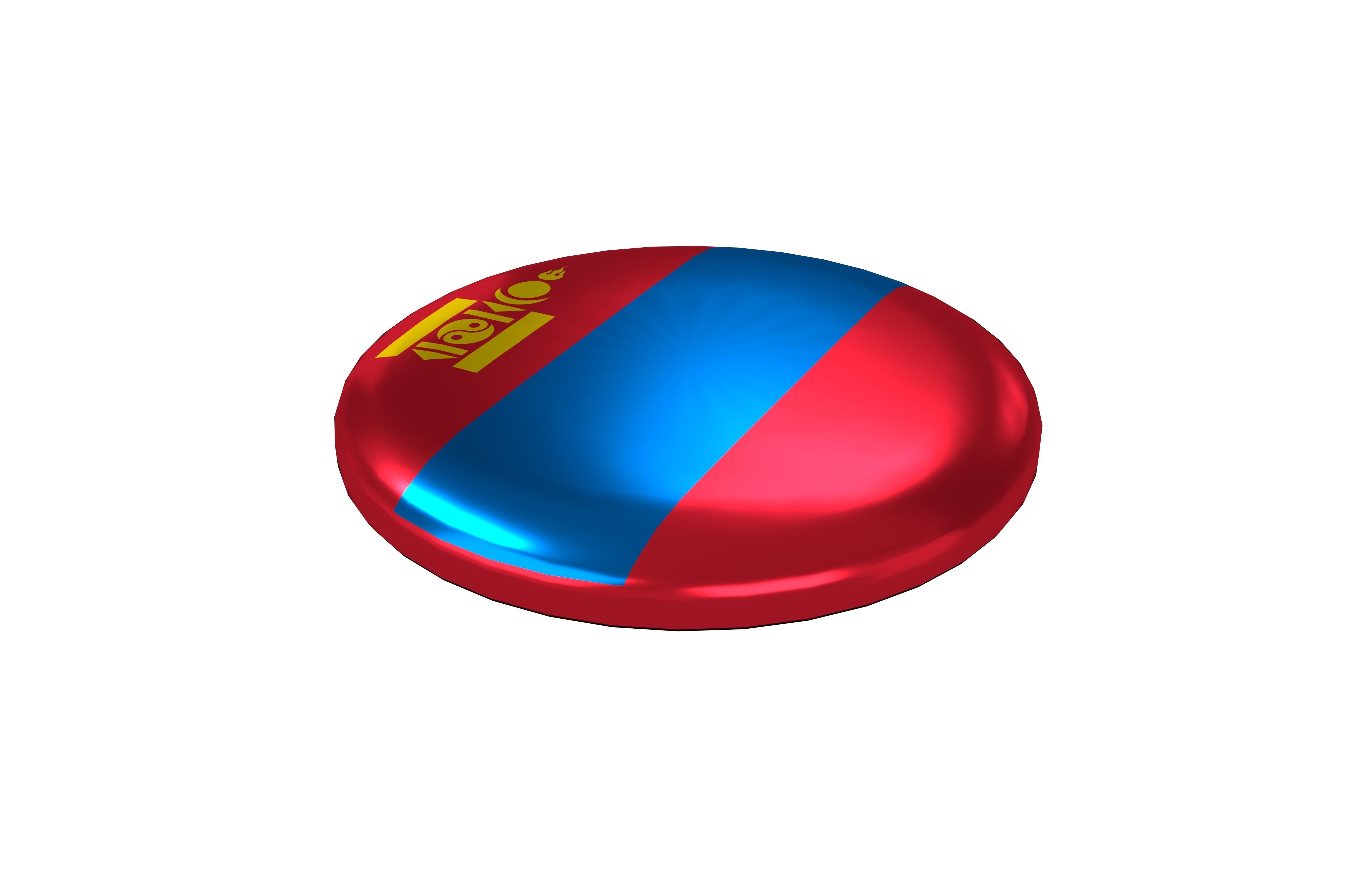Pin Buttons 44 Mongolia Flag Low-poly 3D model_2