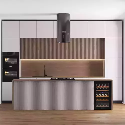 modern kitchen with island 010 3D model
