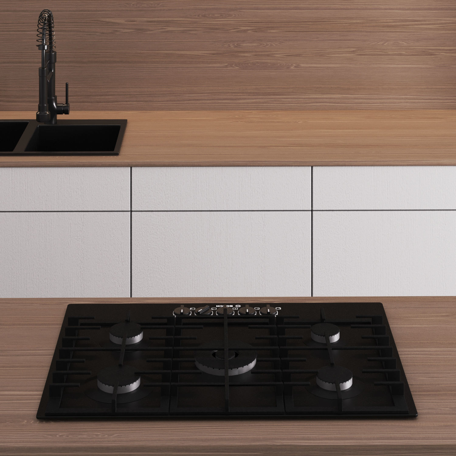modern kitchen with island 010 3D model_2