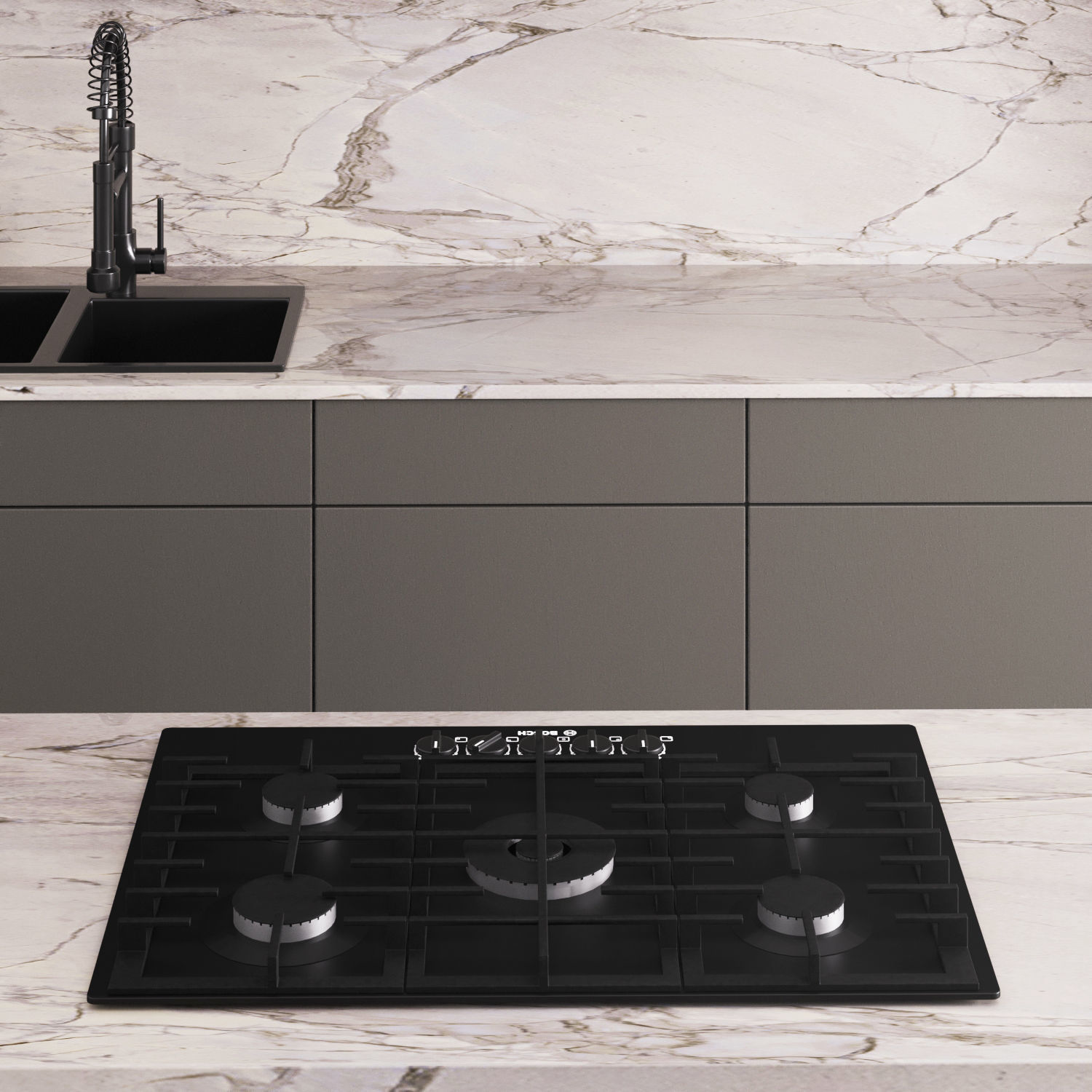 modern kitchen with island 009 3D model_1