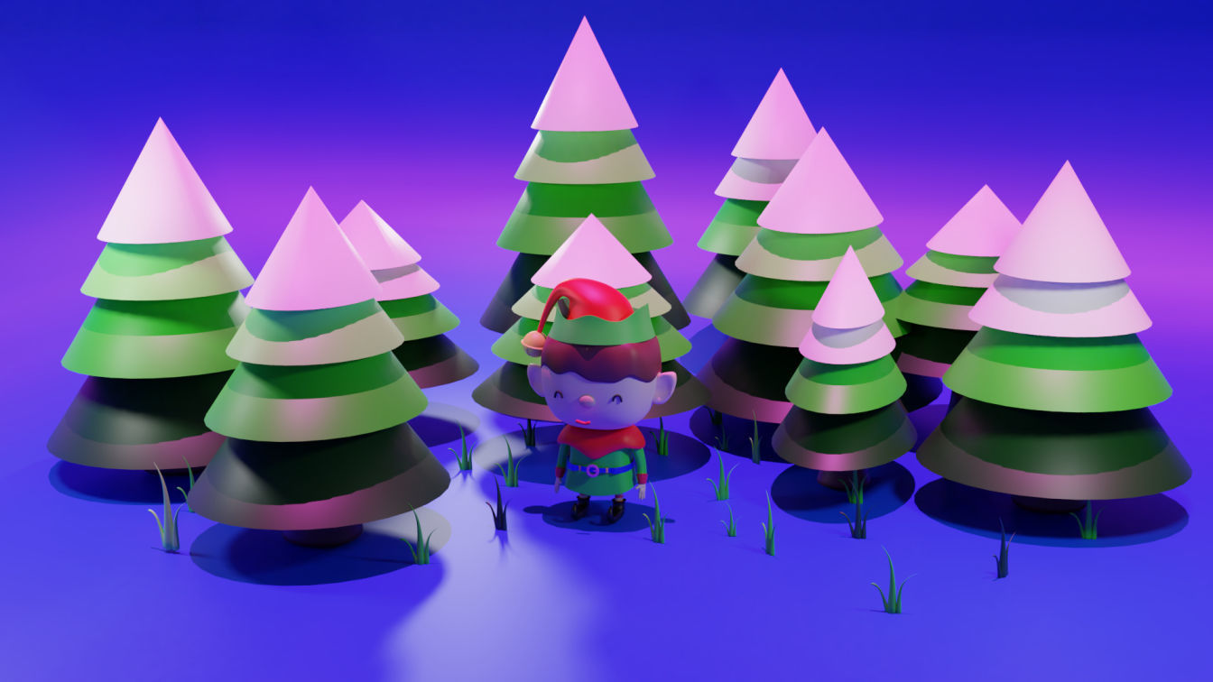 Cute boy Scene  3D model_1