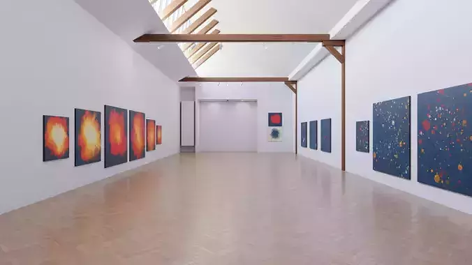 Art Museum Gallery Interior 18 Low-poly 3D model