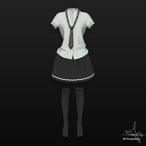 Female school Uniform 3D model