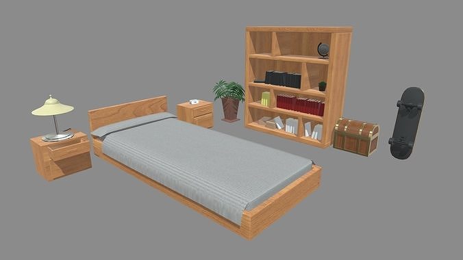 Sleep Room 01 Low-poly 3D model