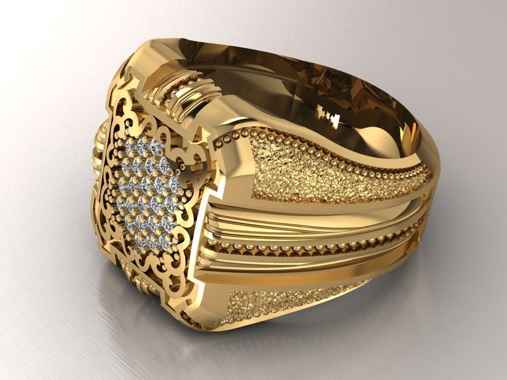 Signet ring for him 3D print model_1