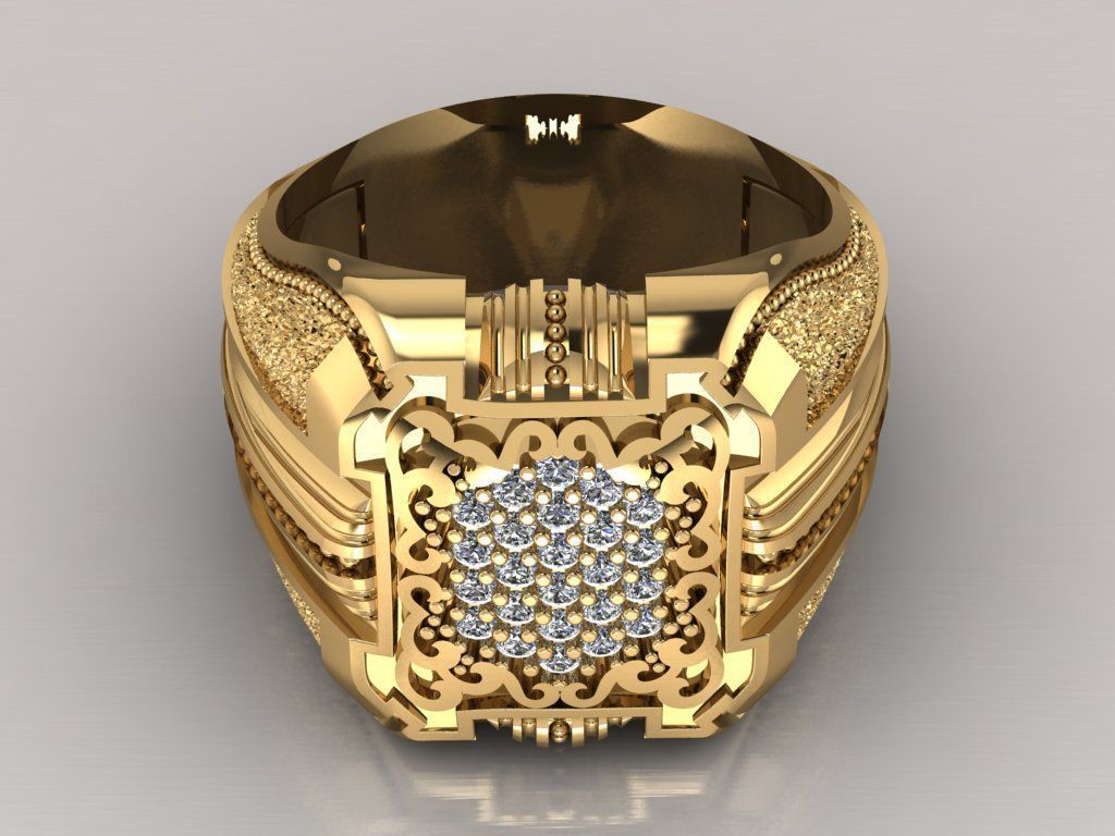 Signet ring for him 3D print model_40