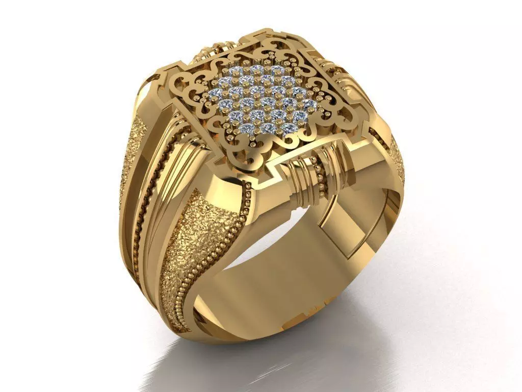 Signet ring for him 3D print model_0