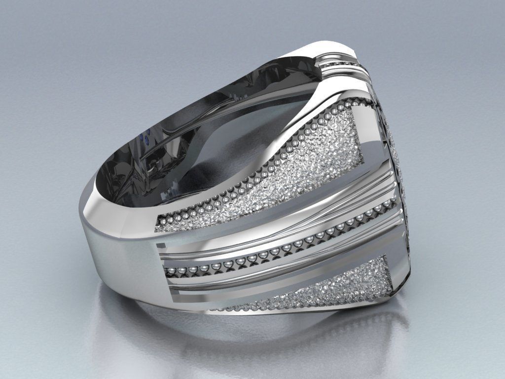 Signet ring for him 3D print model_17