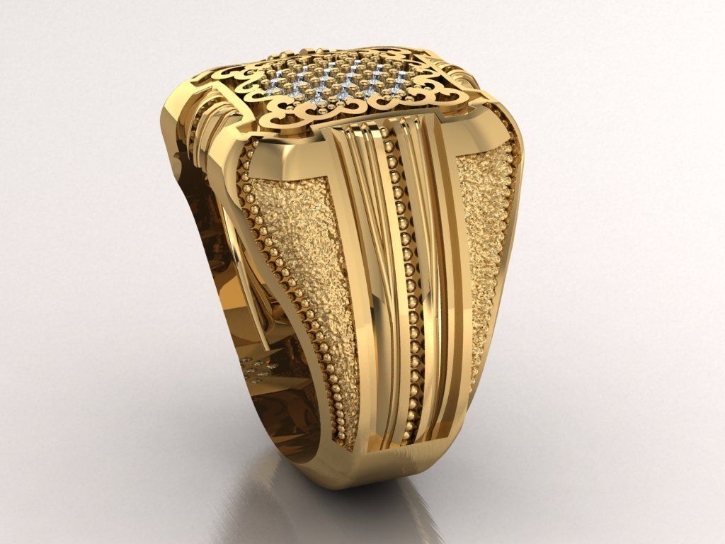 Signet ring for him 3D print model_24