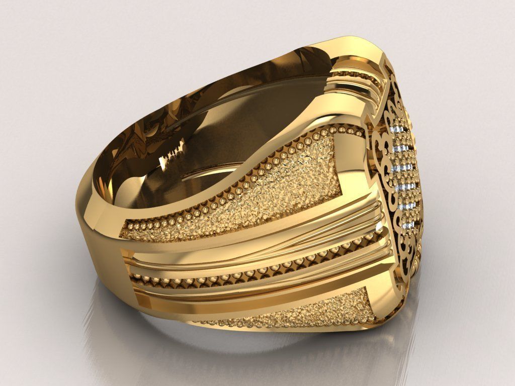 Signet ring for him 3D print model_41