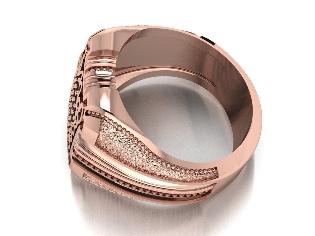 Signet ring for him 3D print model_25