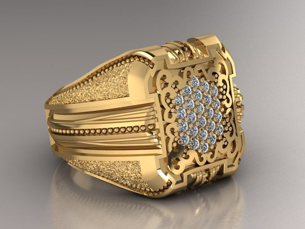 Signet ring for him 3D print model_8