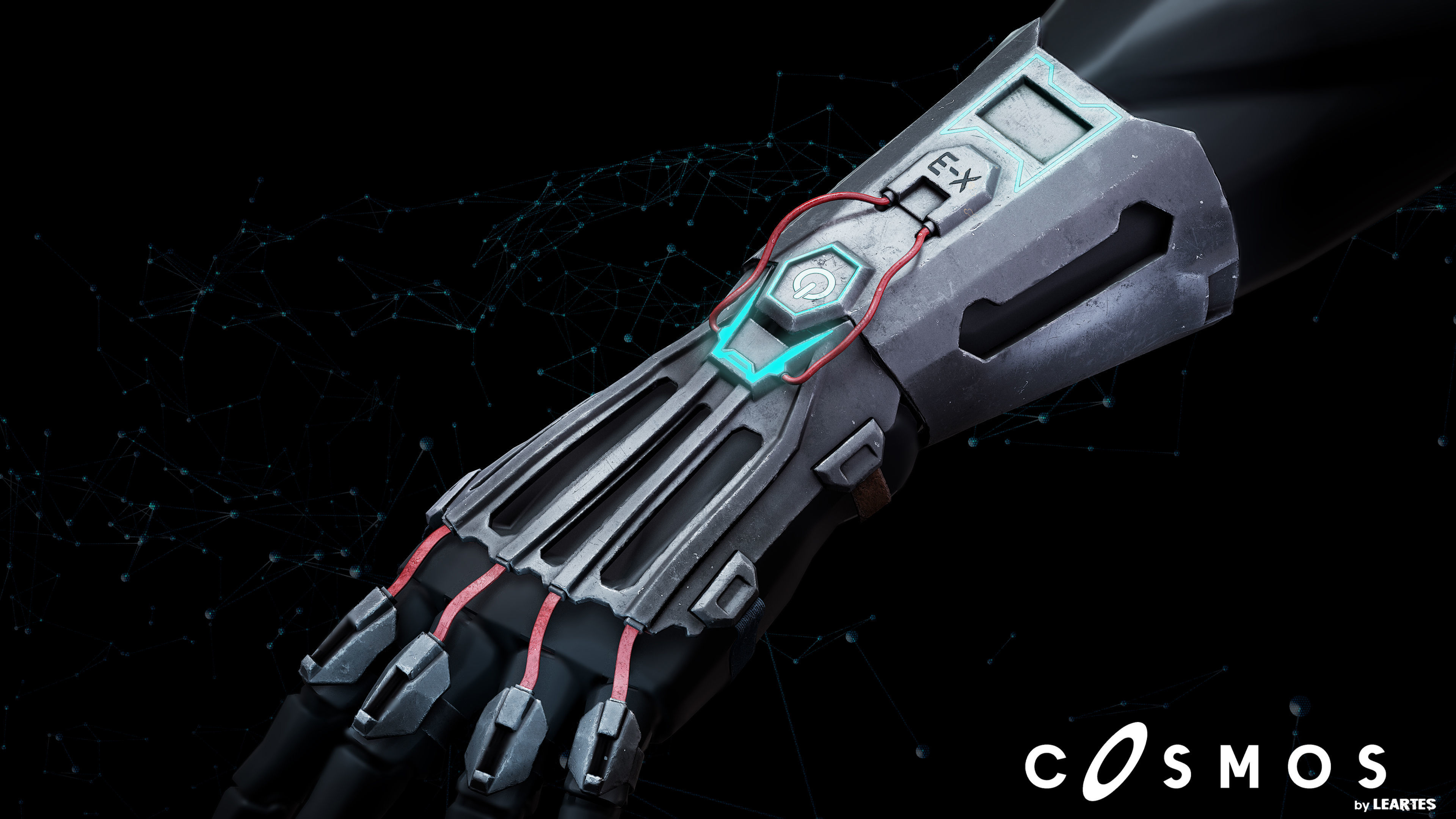 Cyberpunk X3 Combat Gloves Low-poly 3D model_2