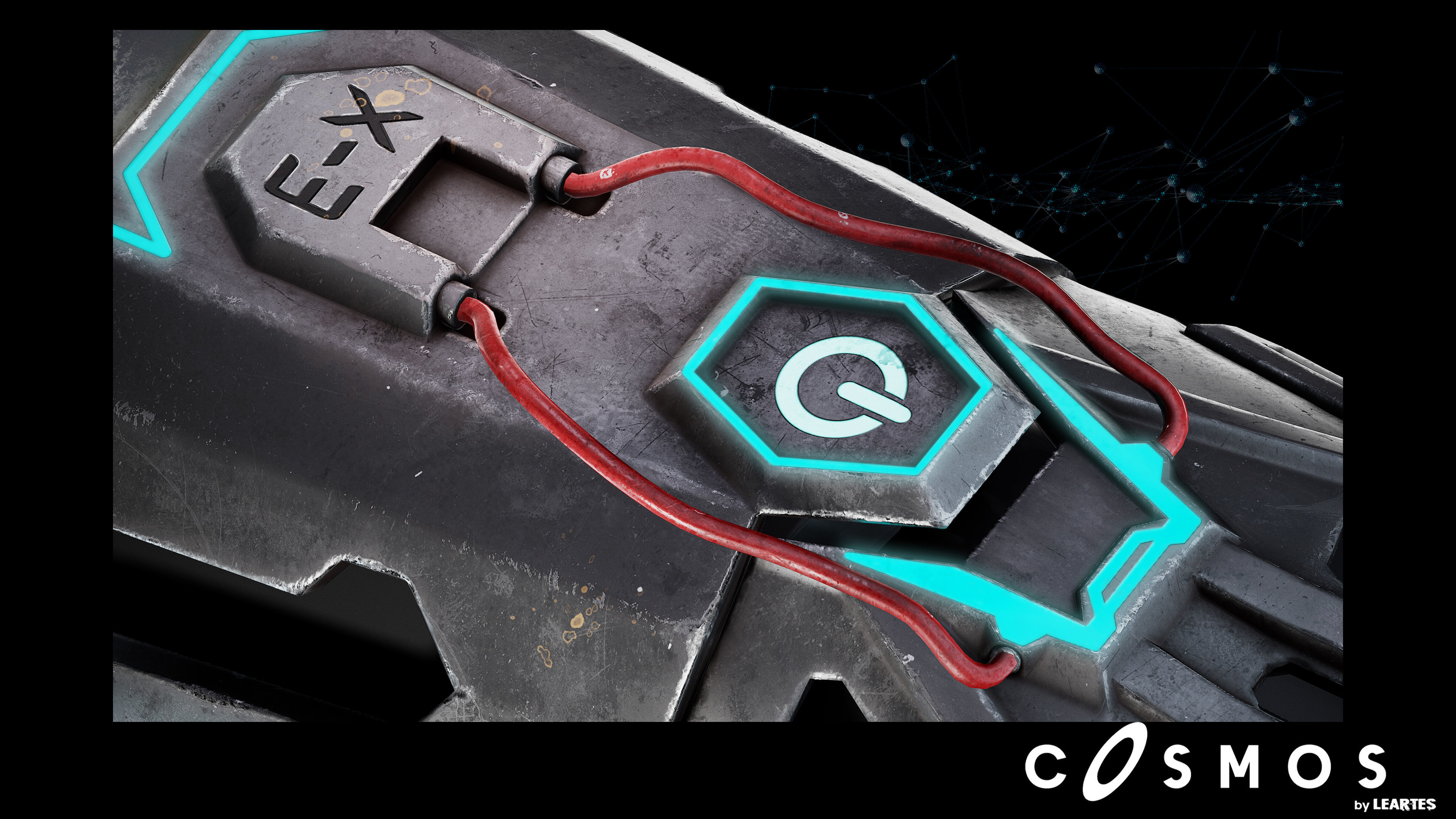 Cyberpunk X3 Combat Gloves Low-poly 3D model_3