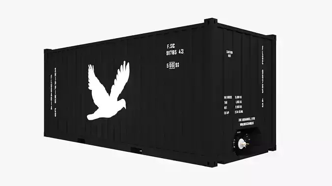 20 ft Bitumen Box Container 3D model