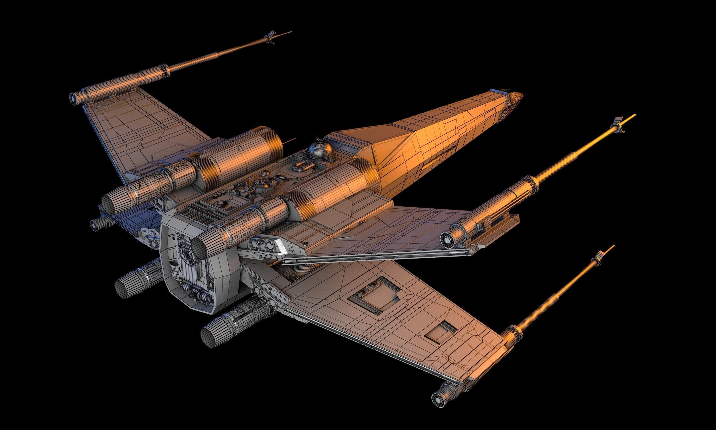 X-WING Star Wars 3D model_10