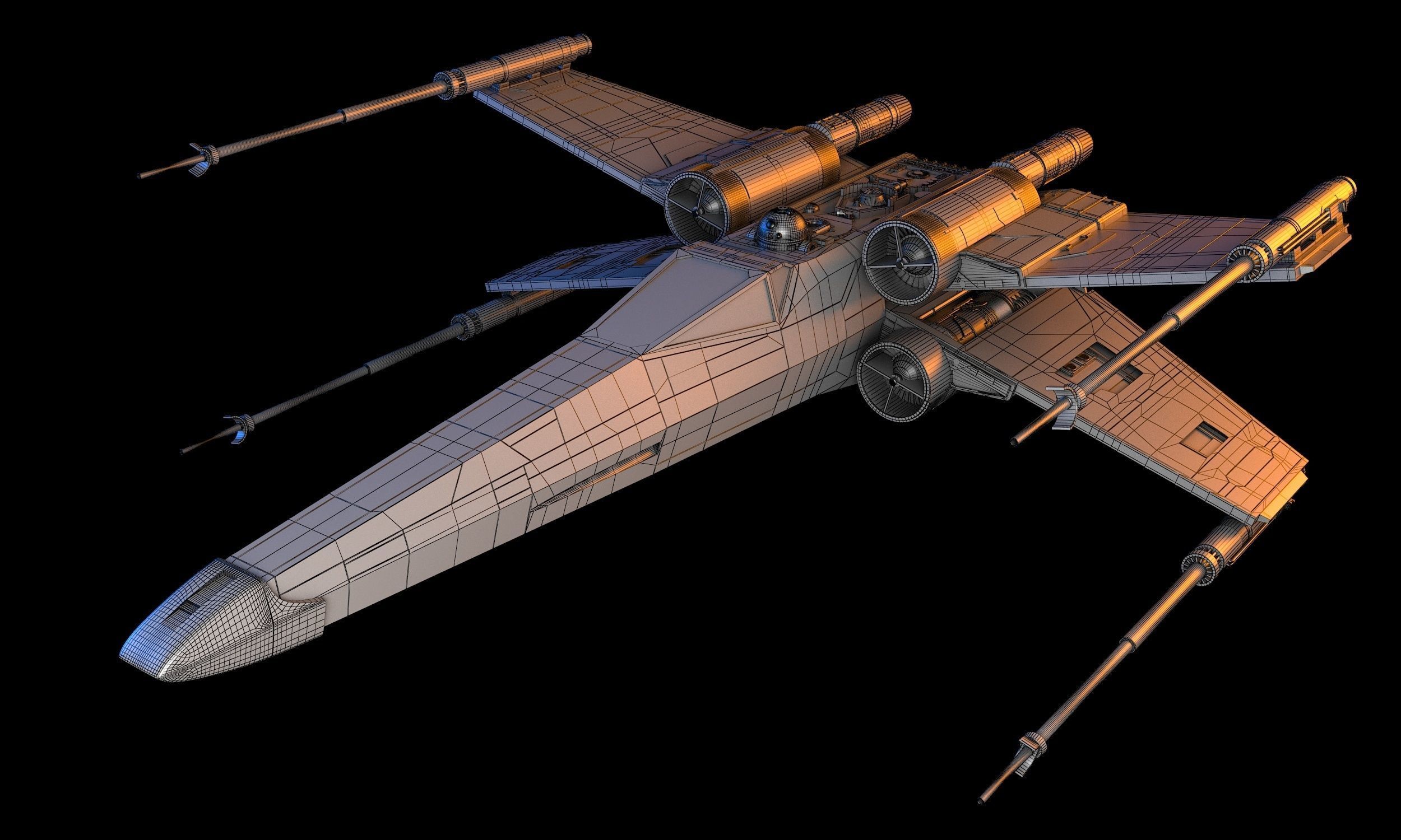 X-WING Star Wars 3D model_13