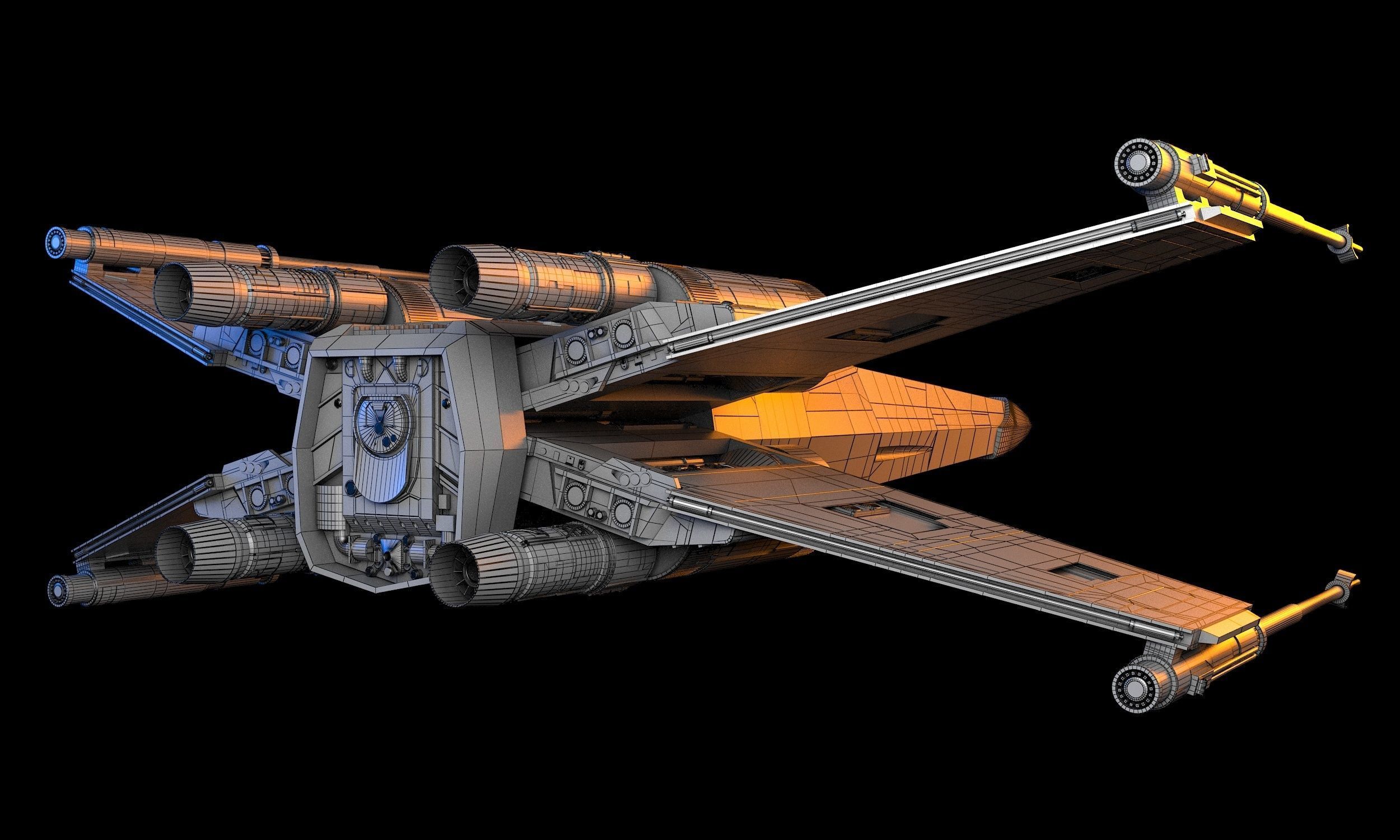 X-WING Star Wars 3D model_12