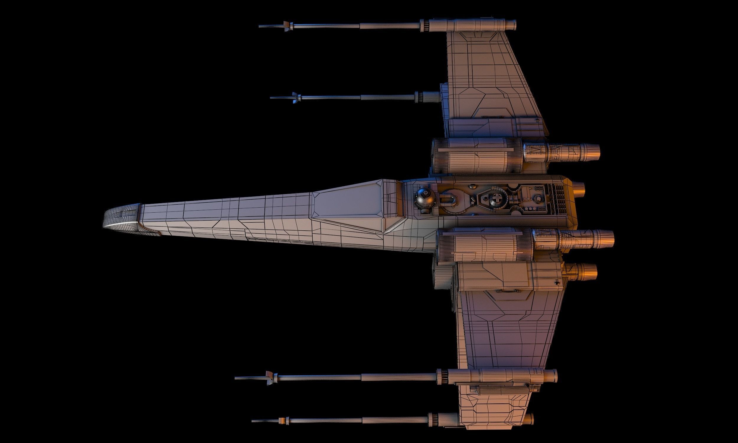 X-WING Star Wars 3D model_11