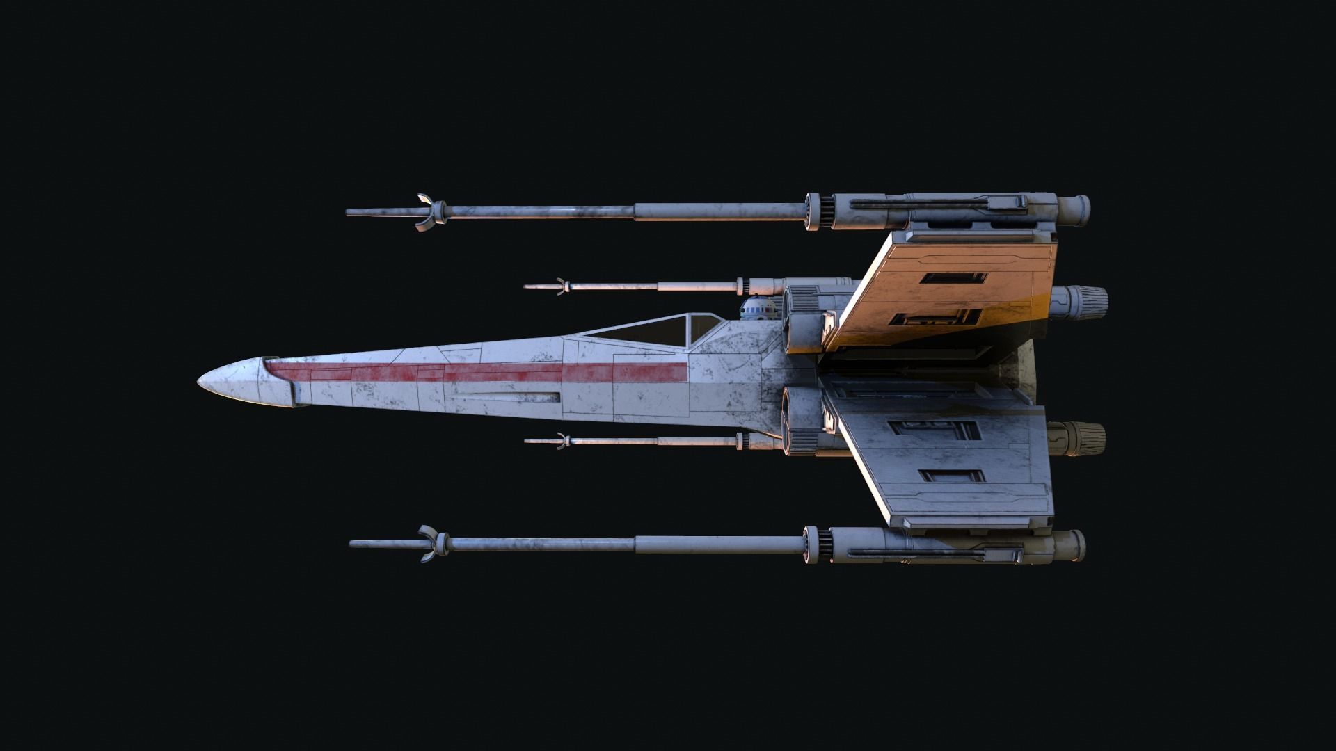 X-WING Star Wars 3D model_5