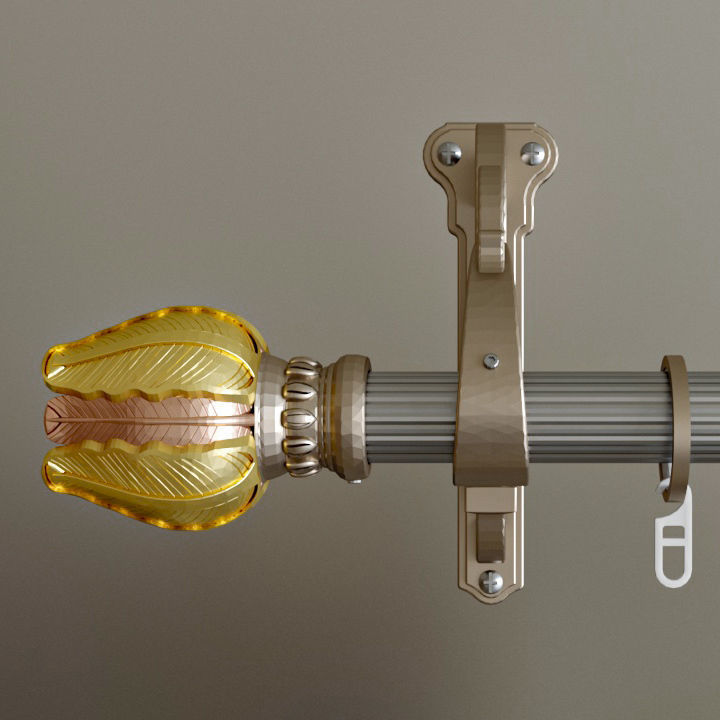 Bracket for curtain rods 3D model_2