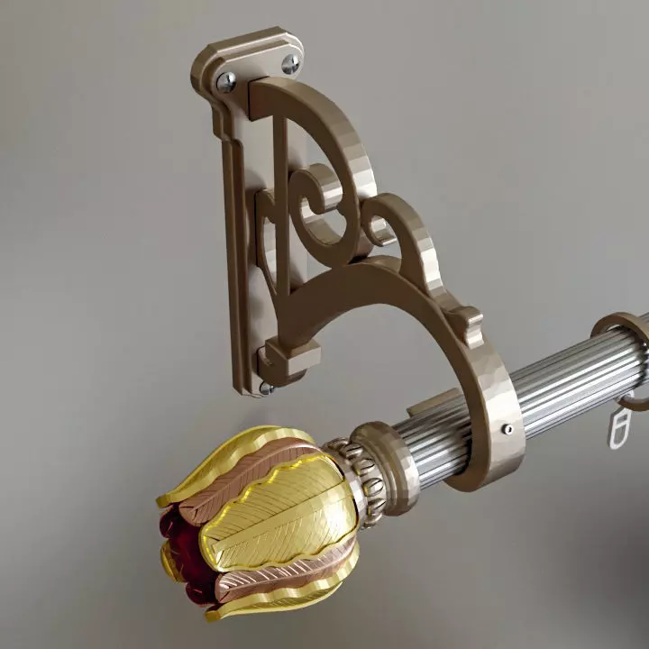Bracket for curtain rods 3D model_0