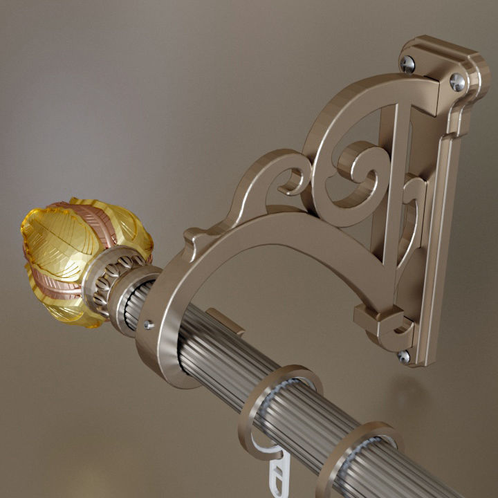 Bracket for curtain rods 3D model_1