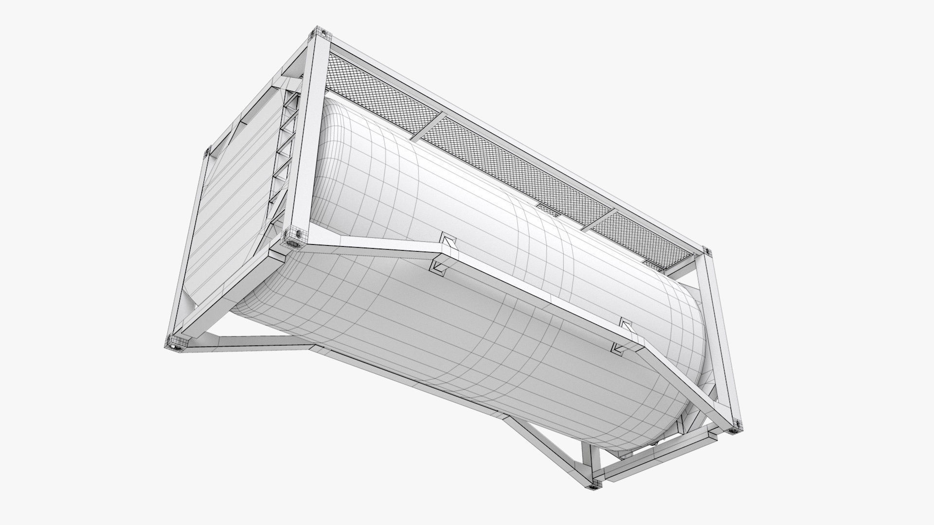 20 ft Bitumen Tank Container 3D model_12