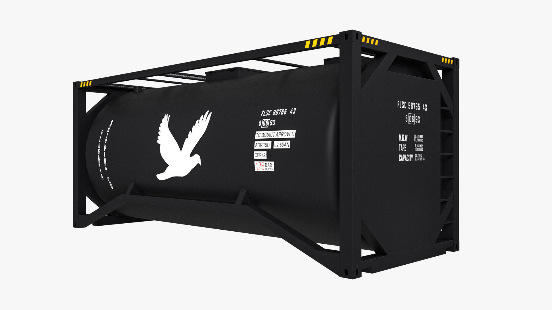 20 ft Bitumen Tank Container 3D model_6