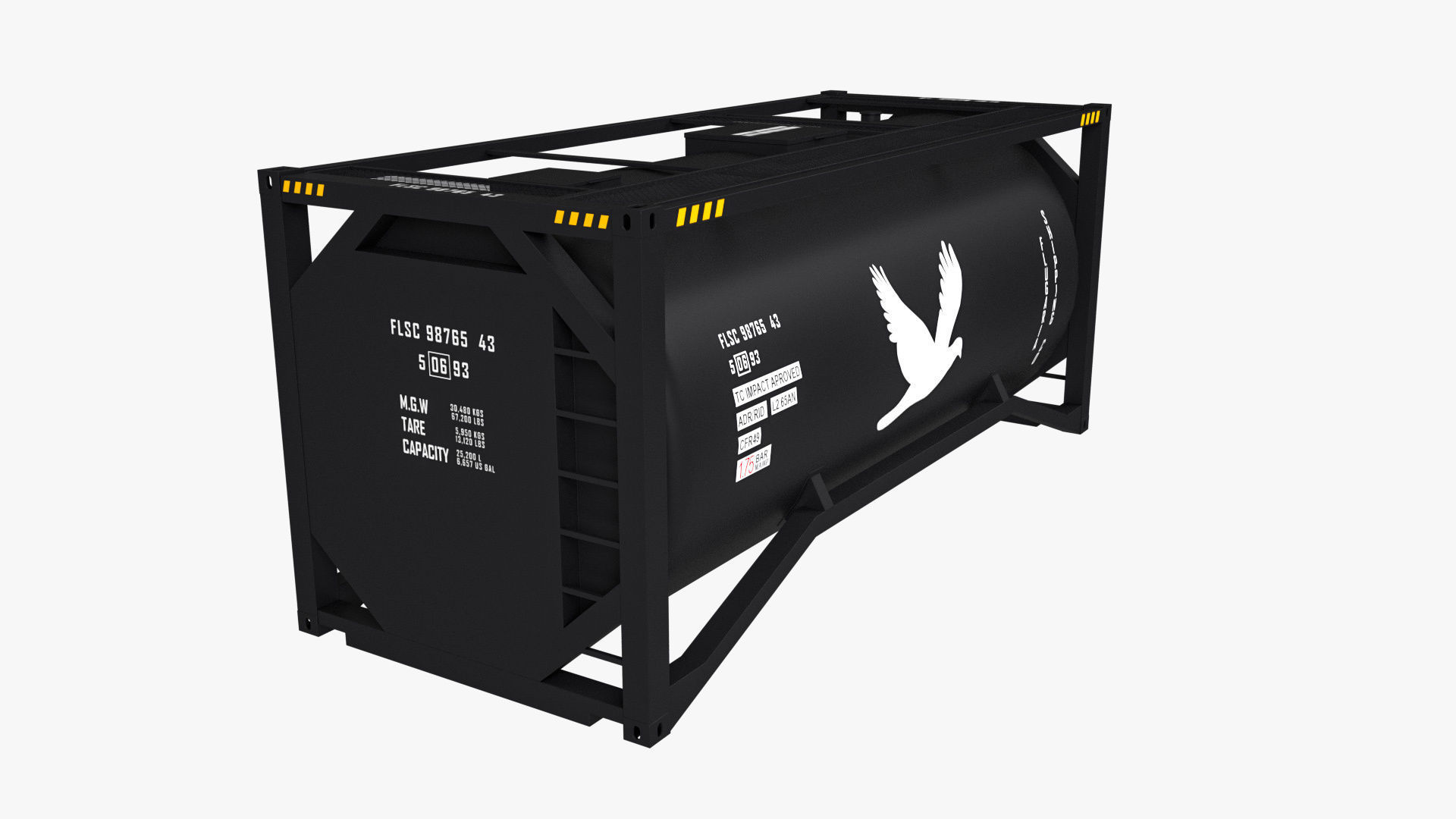 20 ft Bitumen Tank Container 3D model_9