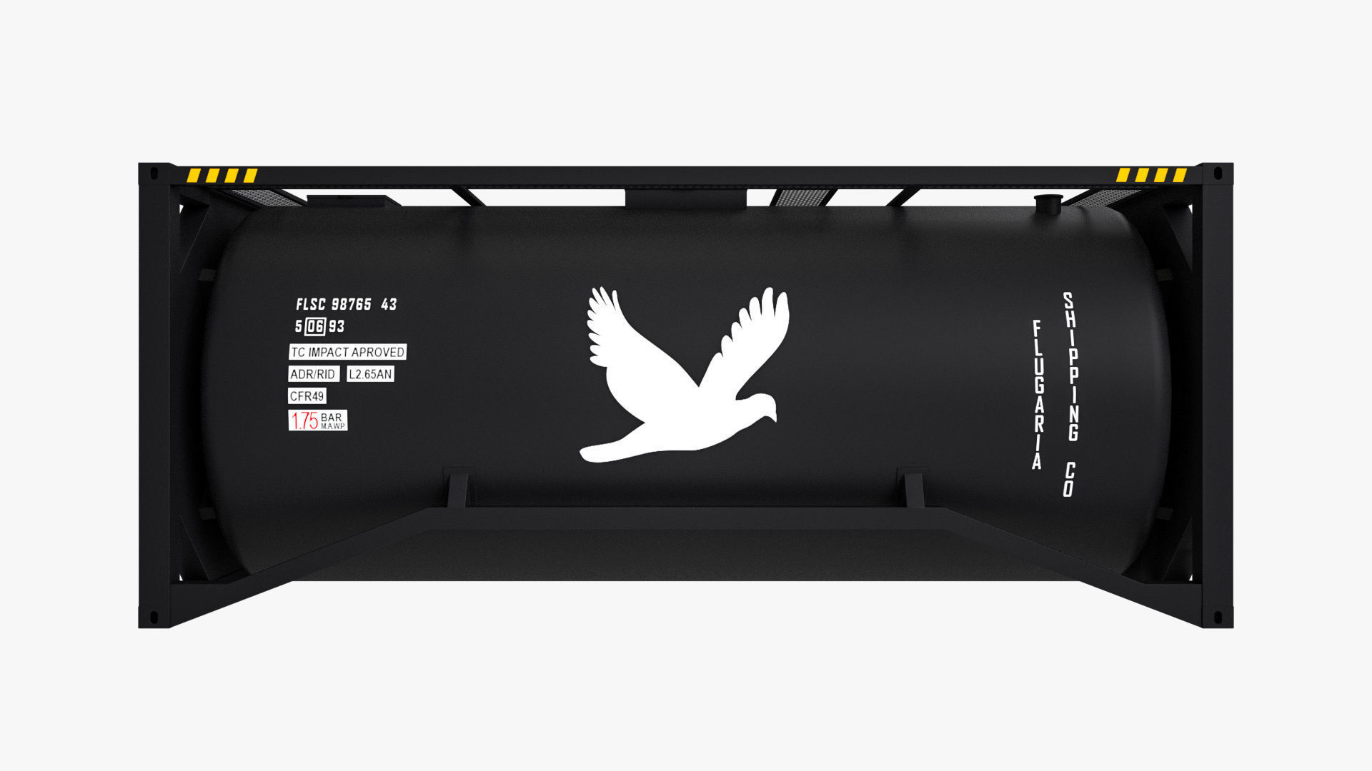 20 ft Bitumen Tank Container 3D model_4